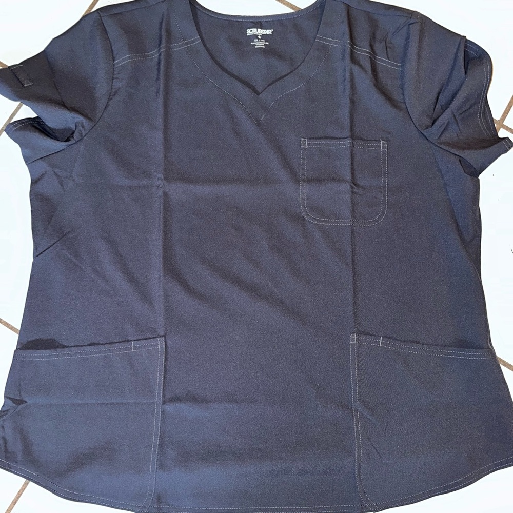 Scrubstar charcoal gray V-Neck Short Sleeve Scrub Top new size 2xl